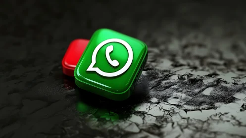 WhatsApp Messenger Icon 3D Rendering. Contemporary Digital.