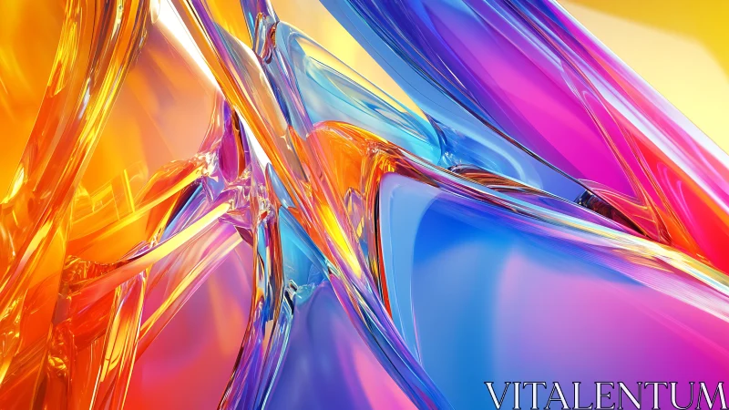 Chromatic glass currents collide in a molten neon rush