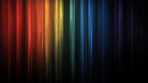 Gentle rainbow light stripes drifting into cozy darkness.