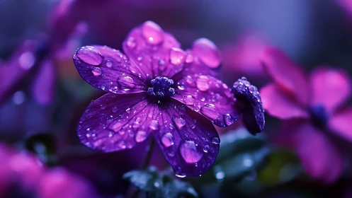 Violet Dewdrops: Nature's Glittering Jewel Box.