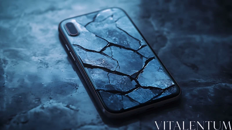 Cryogenic fracture mapped across smartphone display glass.