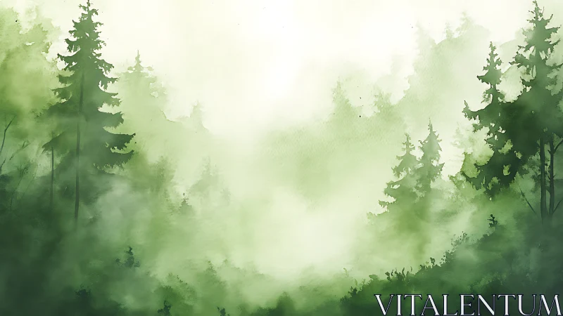 Misty Forest Dreams in Soft Green.