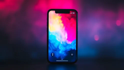 Vibrant Digital Art Blooms on Smartphone Screen