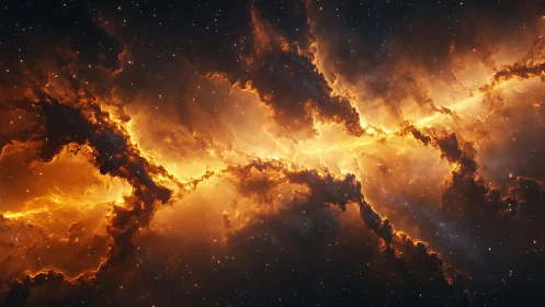 Bipolar stellar nebula with luminous dust lanes and ionized gas