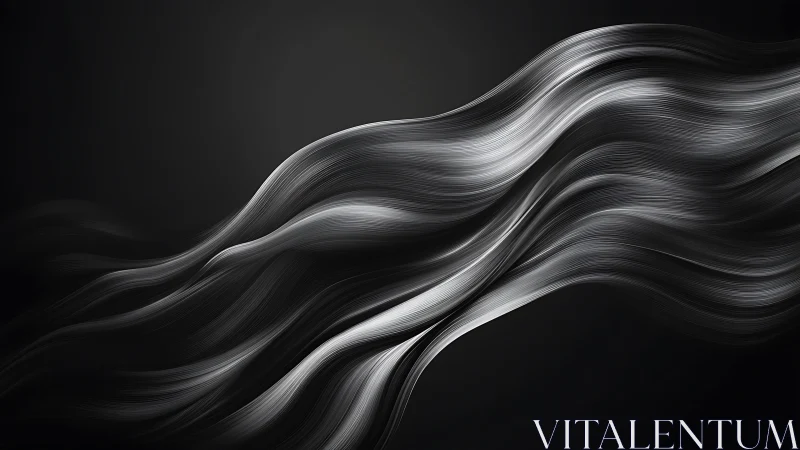 Gentle silver waves flowing softly across the darkness.