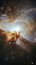 Stellar clouds unfold like glowing wings in deep space