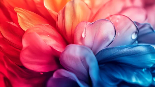 Chromatic bloom where firelight kisses ocean petals.