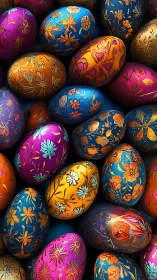 Gilded floral Easter eggs in a jubilant jewel-tone cascade.