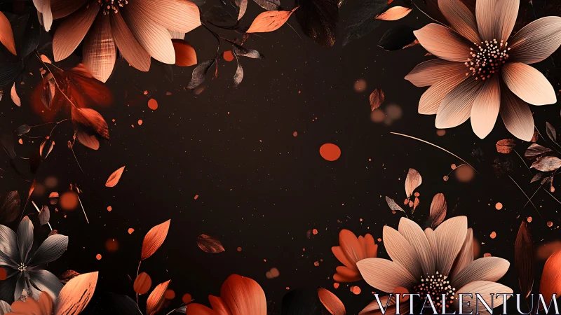 Luminous Floral Arrangement: Botanical Composition Against Ebony.