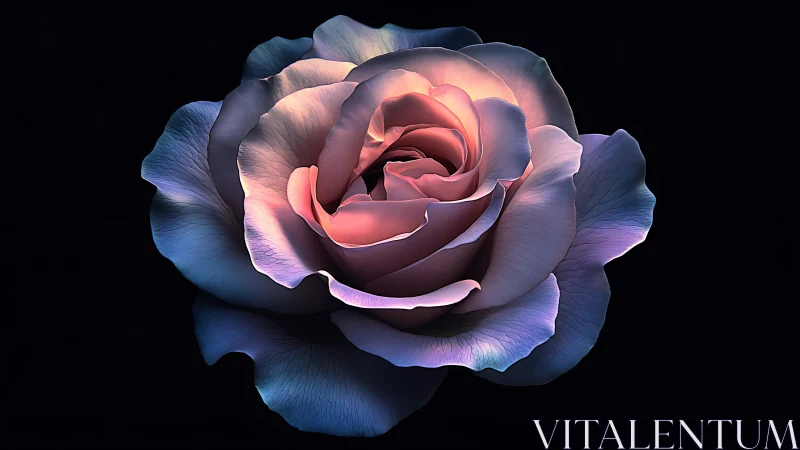 Algorithmically Rendered Rose with Spectral Light Gradient Mapping.