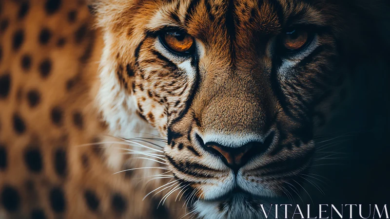 Intense Leopard Portrait with Golden Eyes and Dark Drama