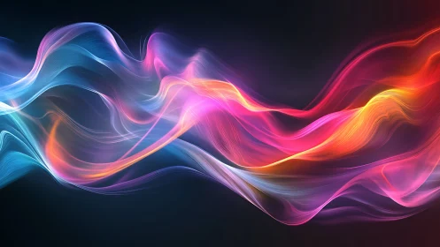 Glowing ribbons of color drift gently across a dark sky