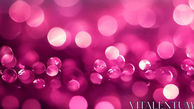 Shimmering Pink Bokeh and Dew Drops Abstract Background.