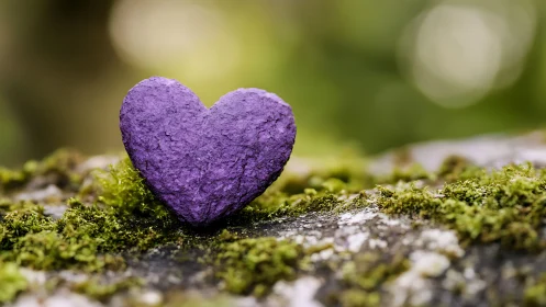 Purple Heart Resting on Velvet Moss.