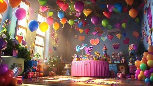 Chromatic Celebration Explodes: Birthday Paradise Bursts with Aerial Wonder