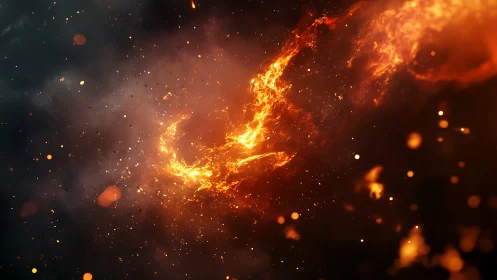 Particle-Based Flame Dynamics with Incandescent Debris Trail Simulation