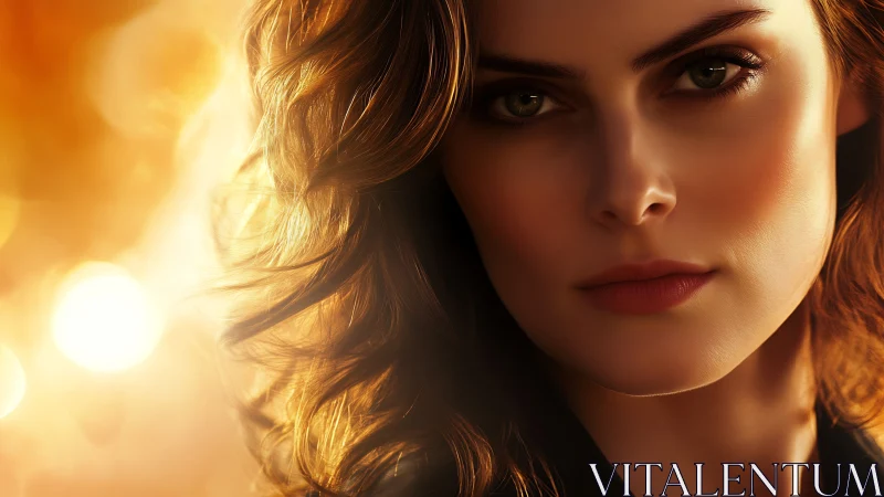 Golden portrait study with cinematic soft bokeh lighting.