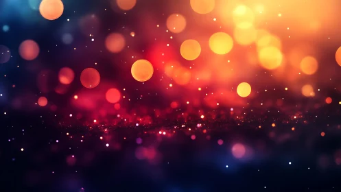 Vibrant Bokeh Lights Abstract Background in Warm Tones.