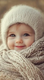 Cozy Winter Warmth: A Child's Gentle Smile