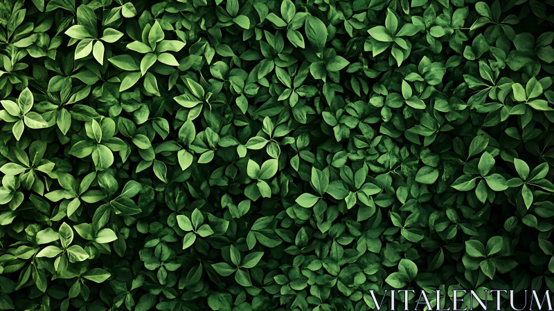 Dense green foliage field renders layered botanical texture