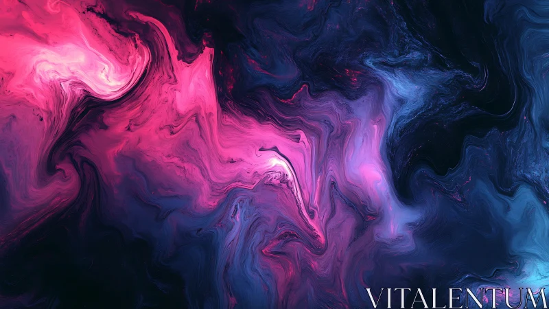 Digital painting of nebular magenta currents with fluid gradients.