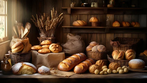 Artisan's Golden Abundance: A Bakery's Timeless Symphony