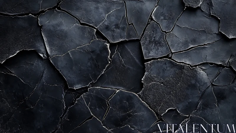 Macro fractured slate surface with high-contrast edge lighting.