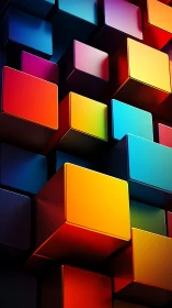 Chromatic volumetric cube lattice with gradient specular lighting.