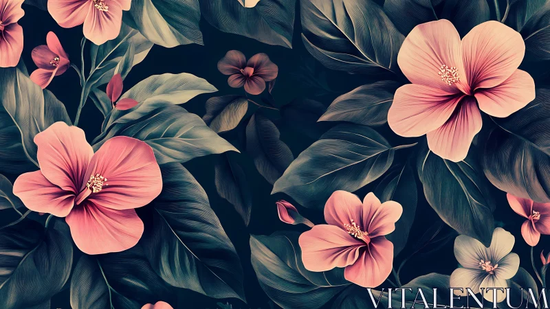 Botanical elegance blooms against darkness