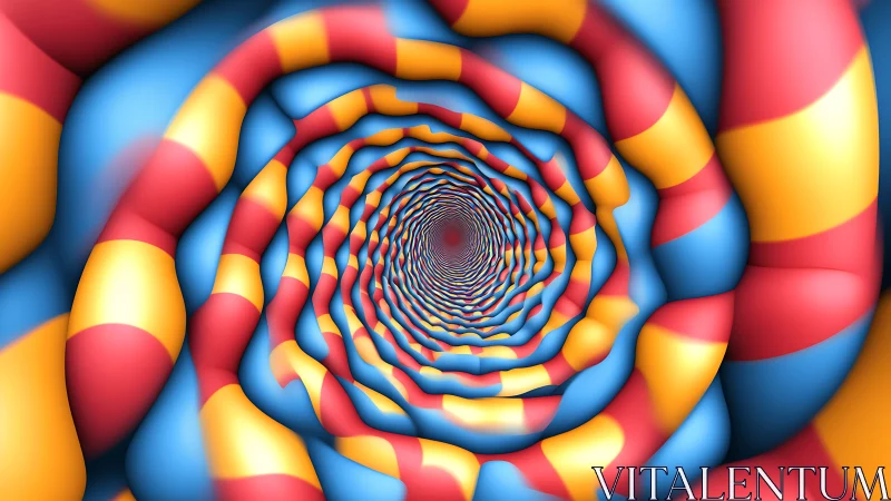Helical striped tunnel renders with radial depth and soft specular lighting