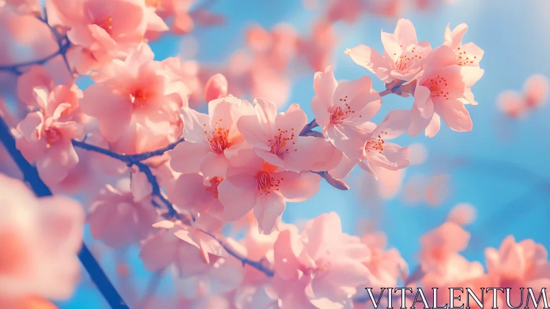 Blushing Cherry Petals Dance in Golden Sunlight.