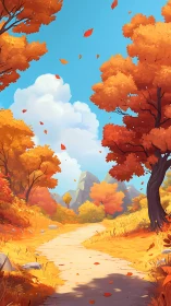 Autumn's Golden Valley Path.