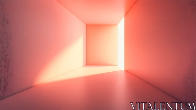 Minimal room with warm light entering from side opening.