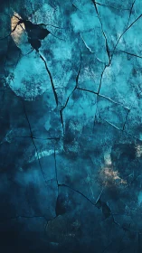 Cracked blue textured surface shows fractured abstract pattern