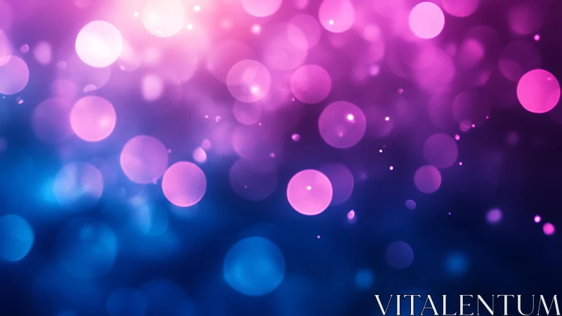 Vibrant Pink and Blue Bokeh Lights Abstract Digital Art.