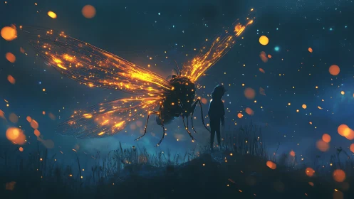 Glowing firefly giant gently shares its quiet magic at dusk