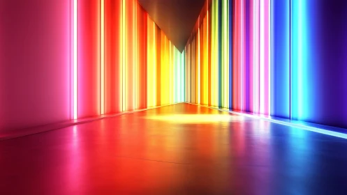 Chromatic light corridor with immersive neon gradient walls.