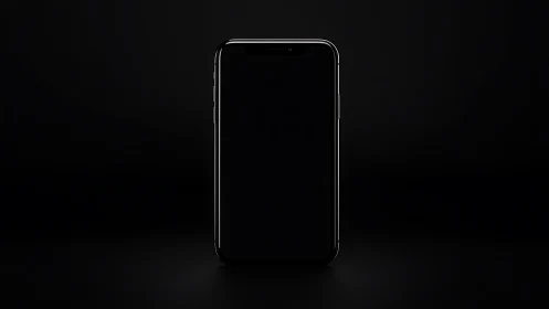 Minimalist smartphone render isolates glossy device on black