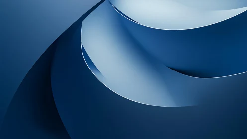 Elegant Blue Abstract Curves in Minimalist Digital Art Style.