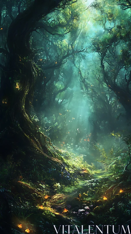 Enchanted Forest Glow: Where Light Finds Mystery.