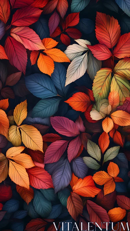 Autumn foliage tapestry with saturated multicolor leaf layers.