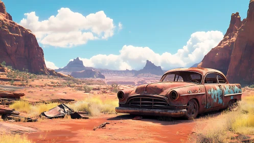 Rust-scarred desert classic dreaming beneath canyon skies.