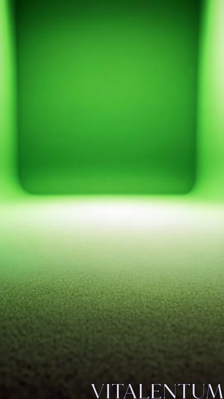Minimalist green gradient stage with soft horizon lighting.