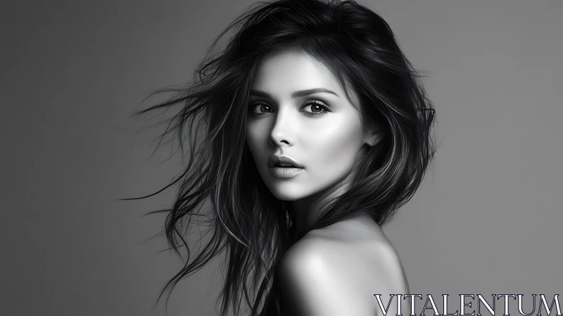 Stormlit gaze in monochrome, a portrait carved from light.