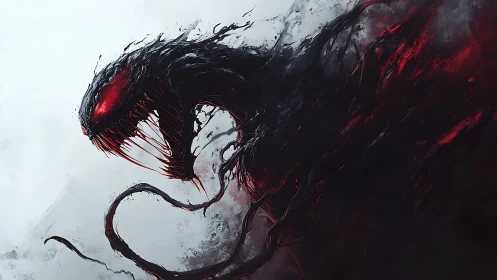 Shadow-born predator slashes through mist in crimson arcs