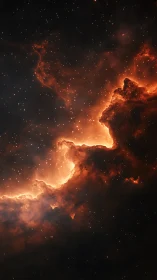 Ionized hydrogen nebula rim with glowing dust columns