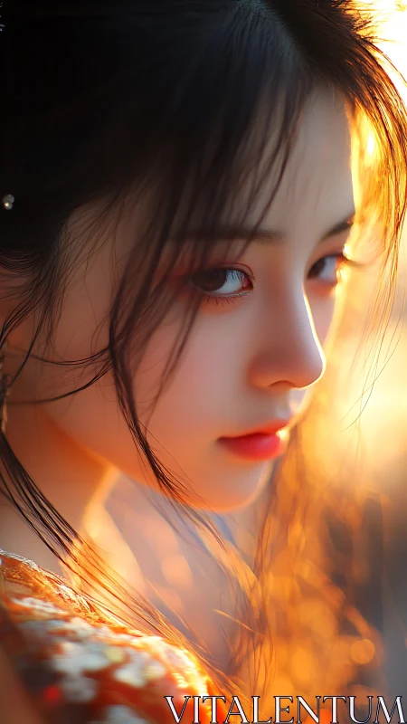 Side-profile digital portrait in warm backlighting conditions.