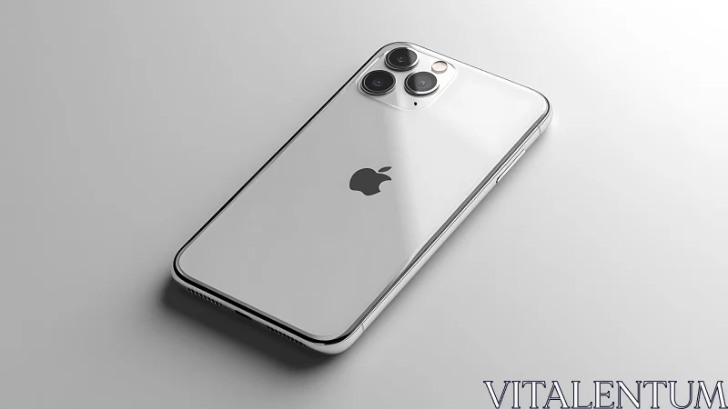 Silver iPhone 11 Pro displays triple camera system against gradient backdrop