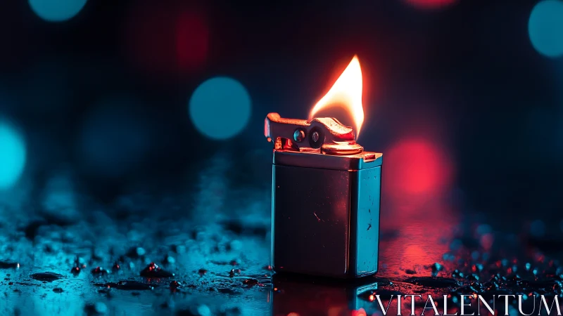 Glowing Flame Dancing in Darkness and Light.