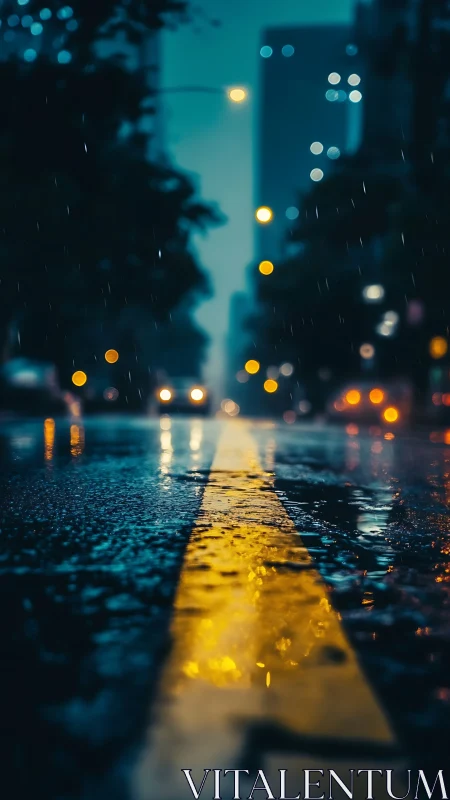 Neon rainline glows along a moody midnight city street.